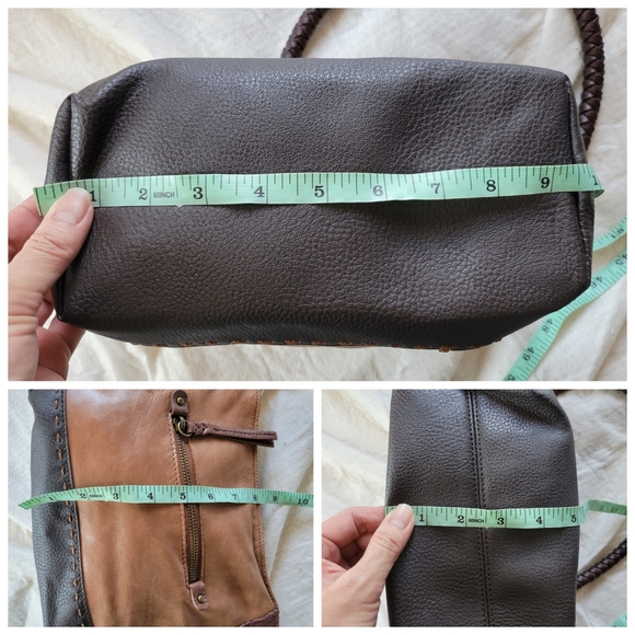 The Sak | Cute Brown Leather Braided Strap Shoulder Bag (OS) - Picture 7 of 16